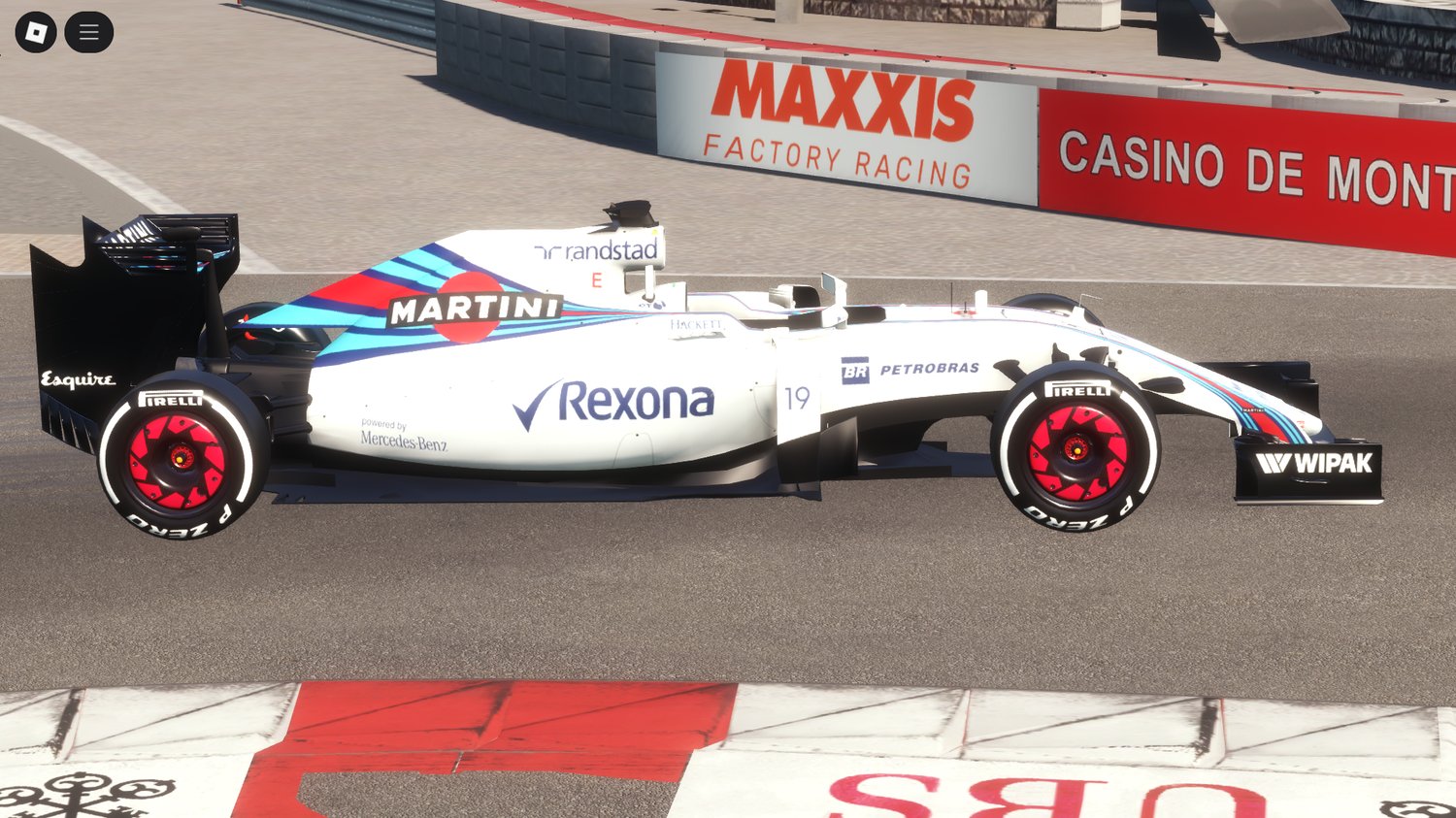 Realistic Roblox Formula One car on racetrack