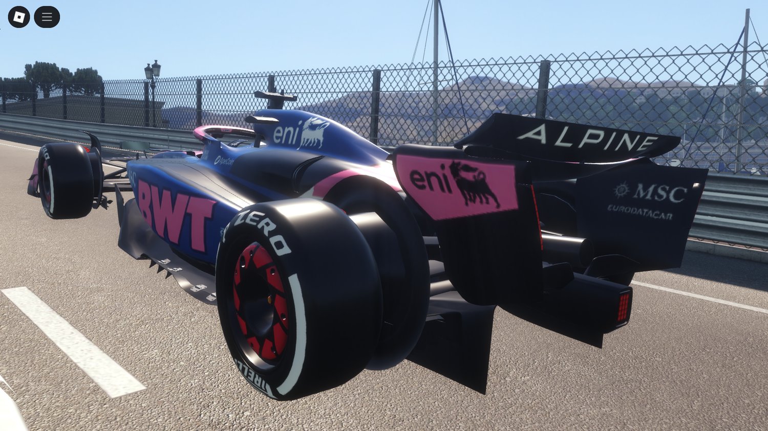 Roblox Alpine A525 on F1 racetrack