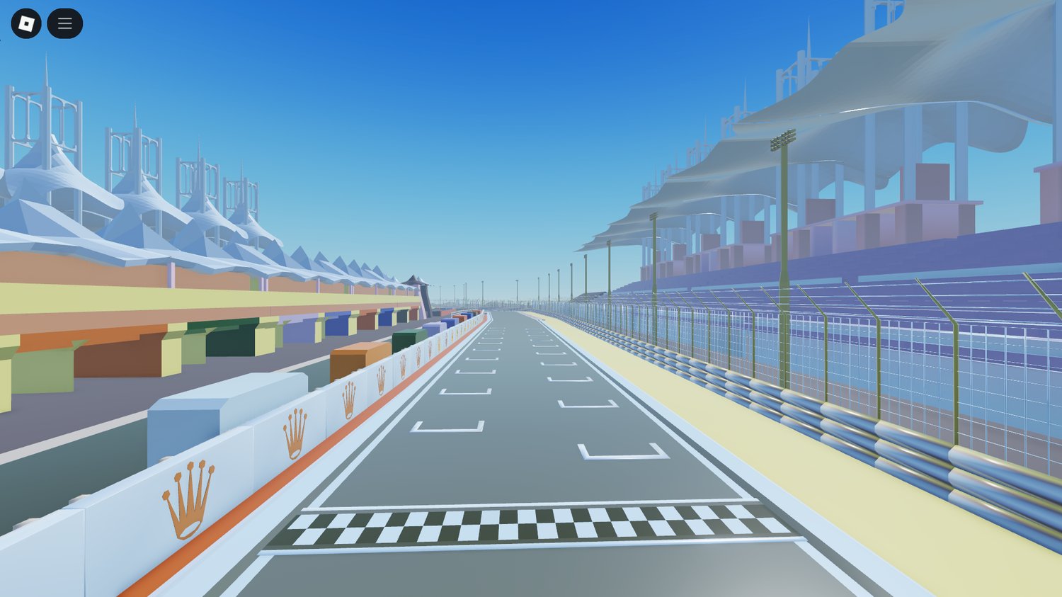 Low-poly Formula One racing track in Roblox