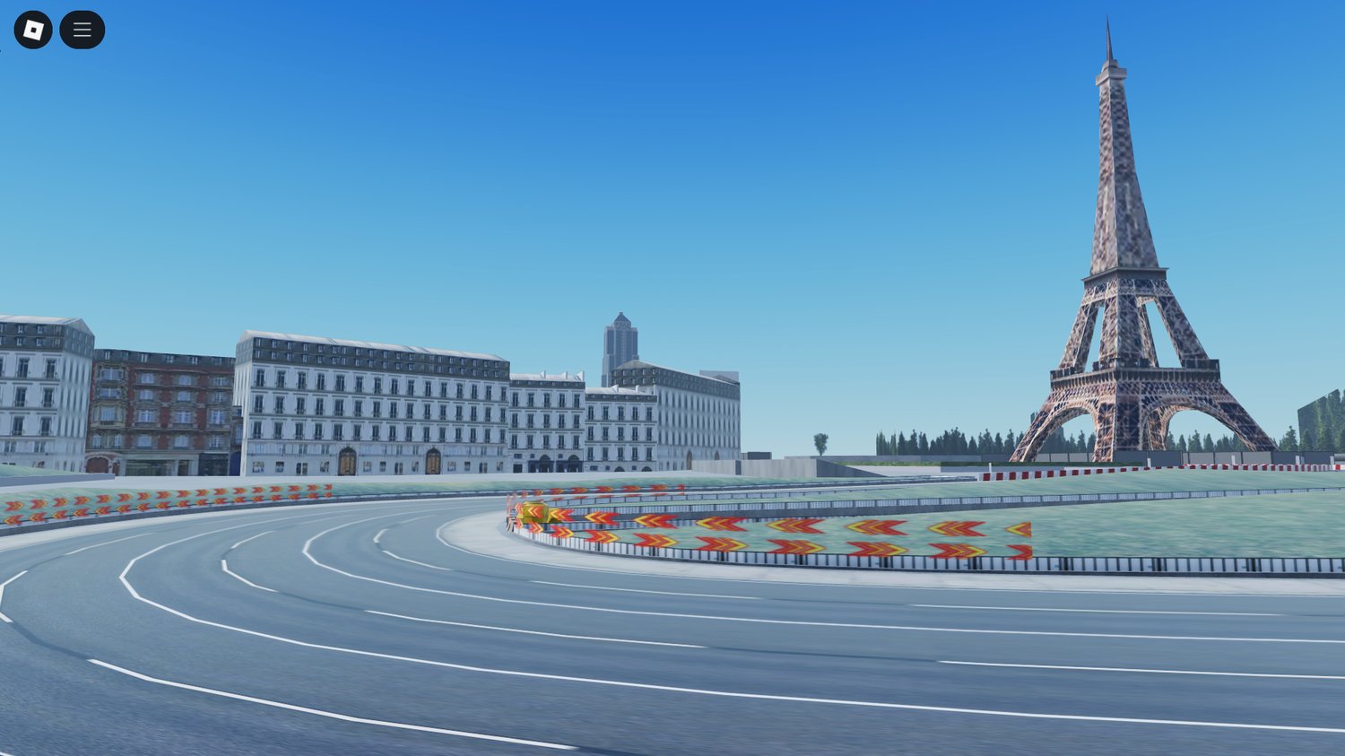 Parisian cityscape racing environment in Roblox