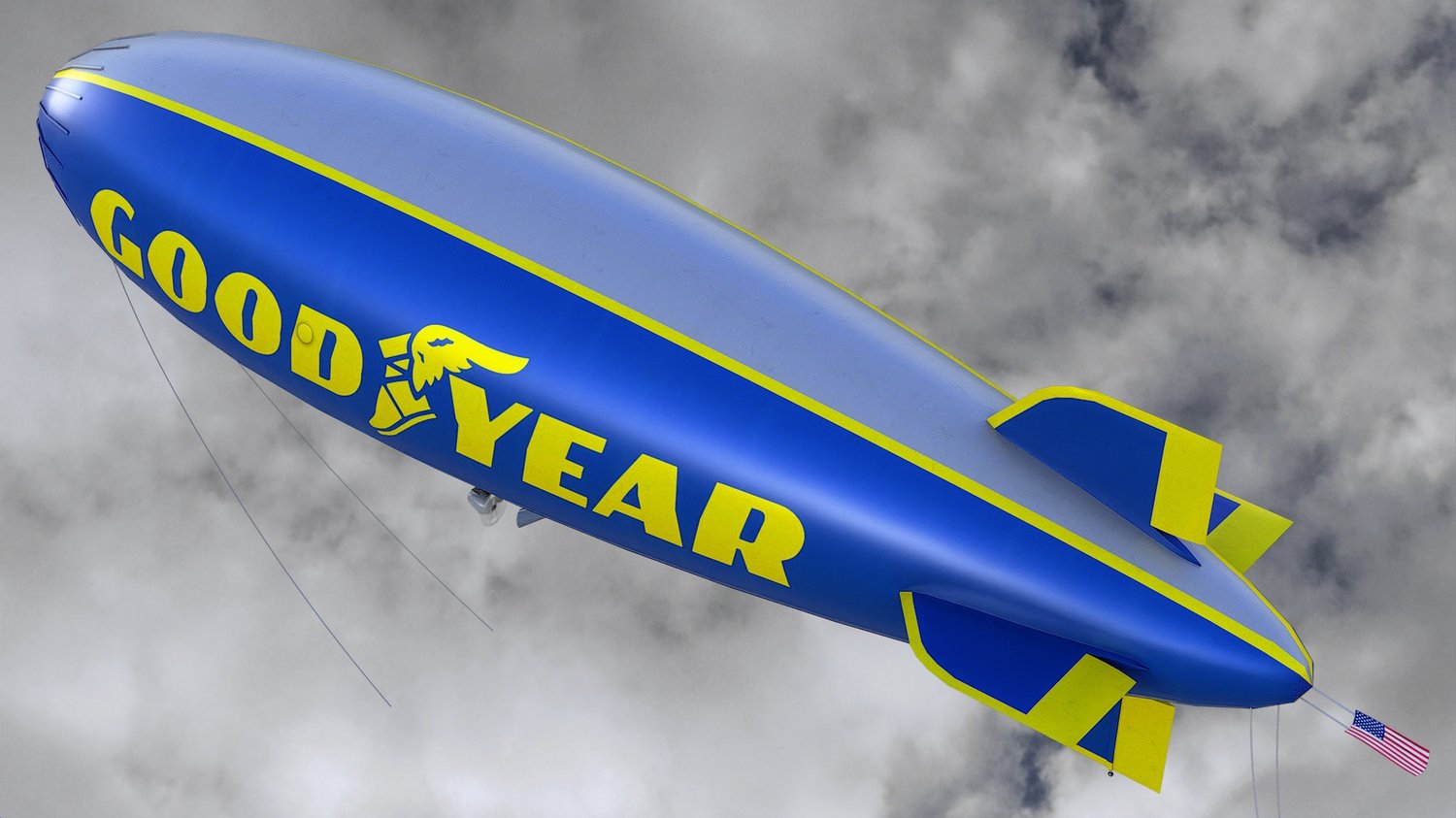 www.3dgtx.com - Animated Airship Blimp 2 - Goodyear - Lowpoly PBR - Image 4