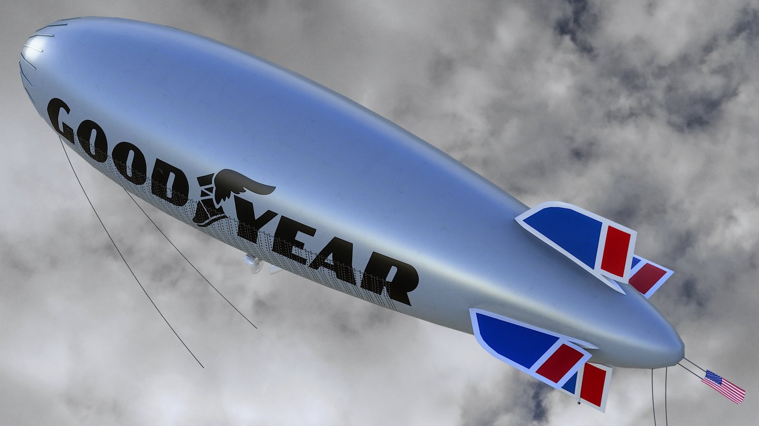 www.3dgtx.com - Animated Airship Blimp 5 - Goodyear - Lowpoly PBR - Image 4