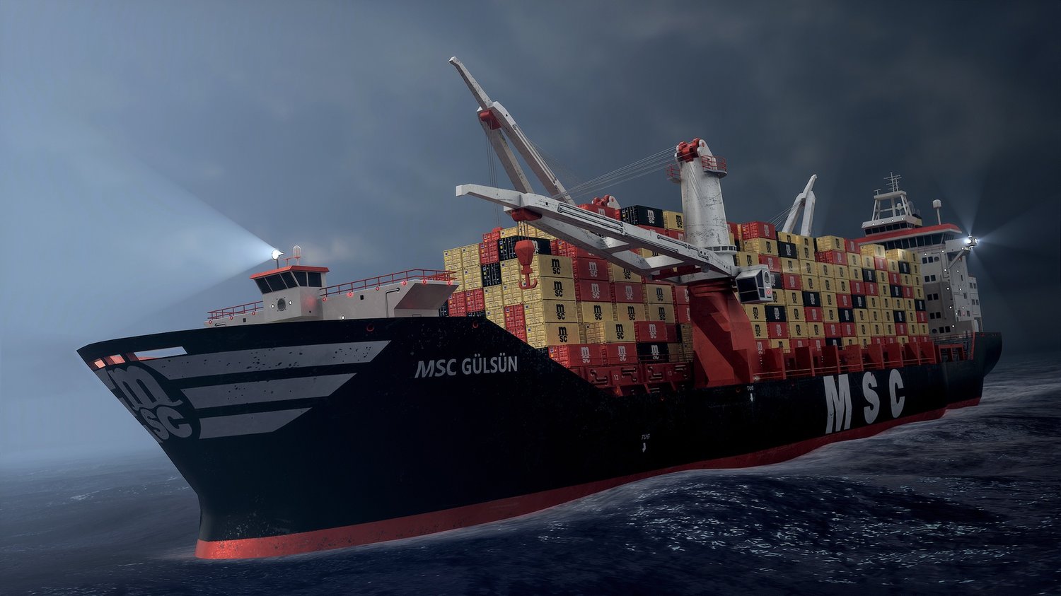 www.3dgtx.com - Heavy Lift Cargo Ship 7 - MSC - Lowpoly PBR - Image 8