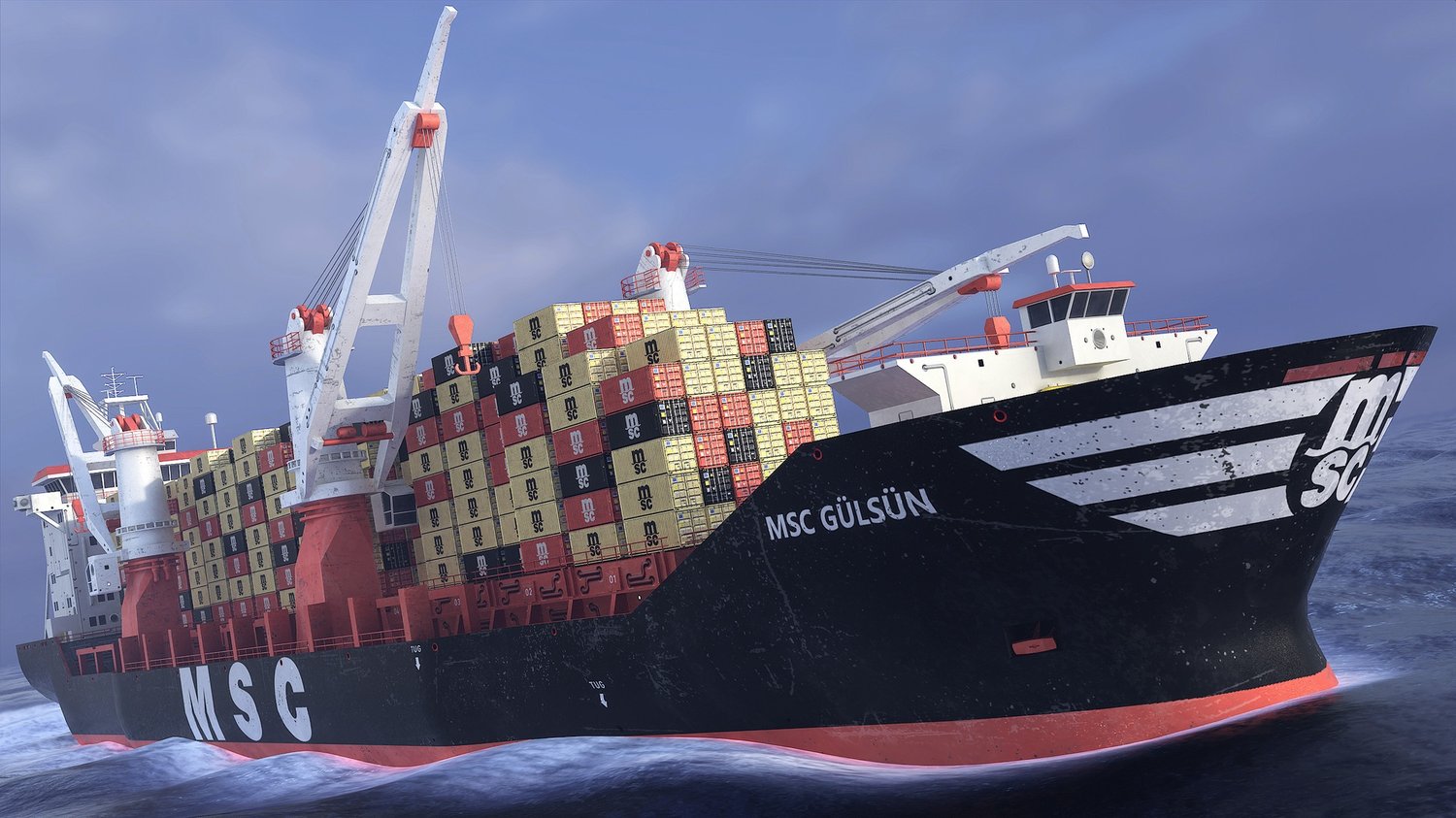 www.3dgtx.com - Heavy Lift Cargo Ship 7 - MSC - Lowpoly PBR - Image 9