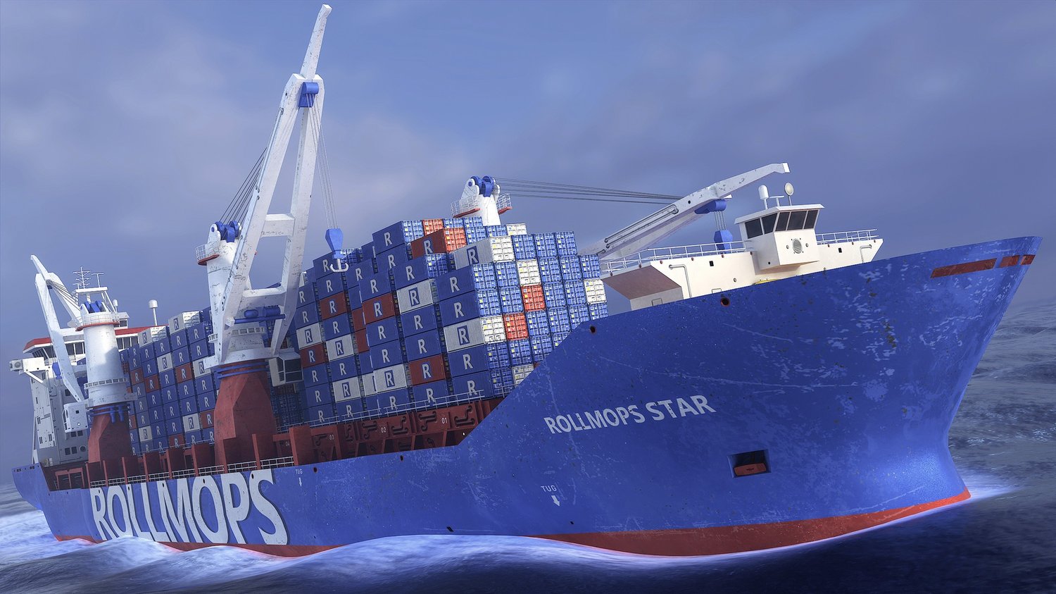 www.3dgtx.com - Heavy Lift Cargo Ship 2 - Rollmops - Lowpoly PBR - Image 9