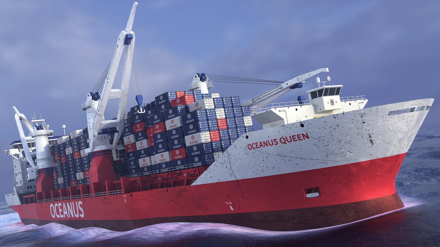 www.3dgtx.com - Heavy Lift Cargo Ship 3 - Oceanus - Lowpoly PBR - Image 9