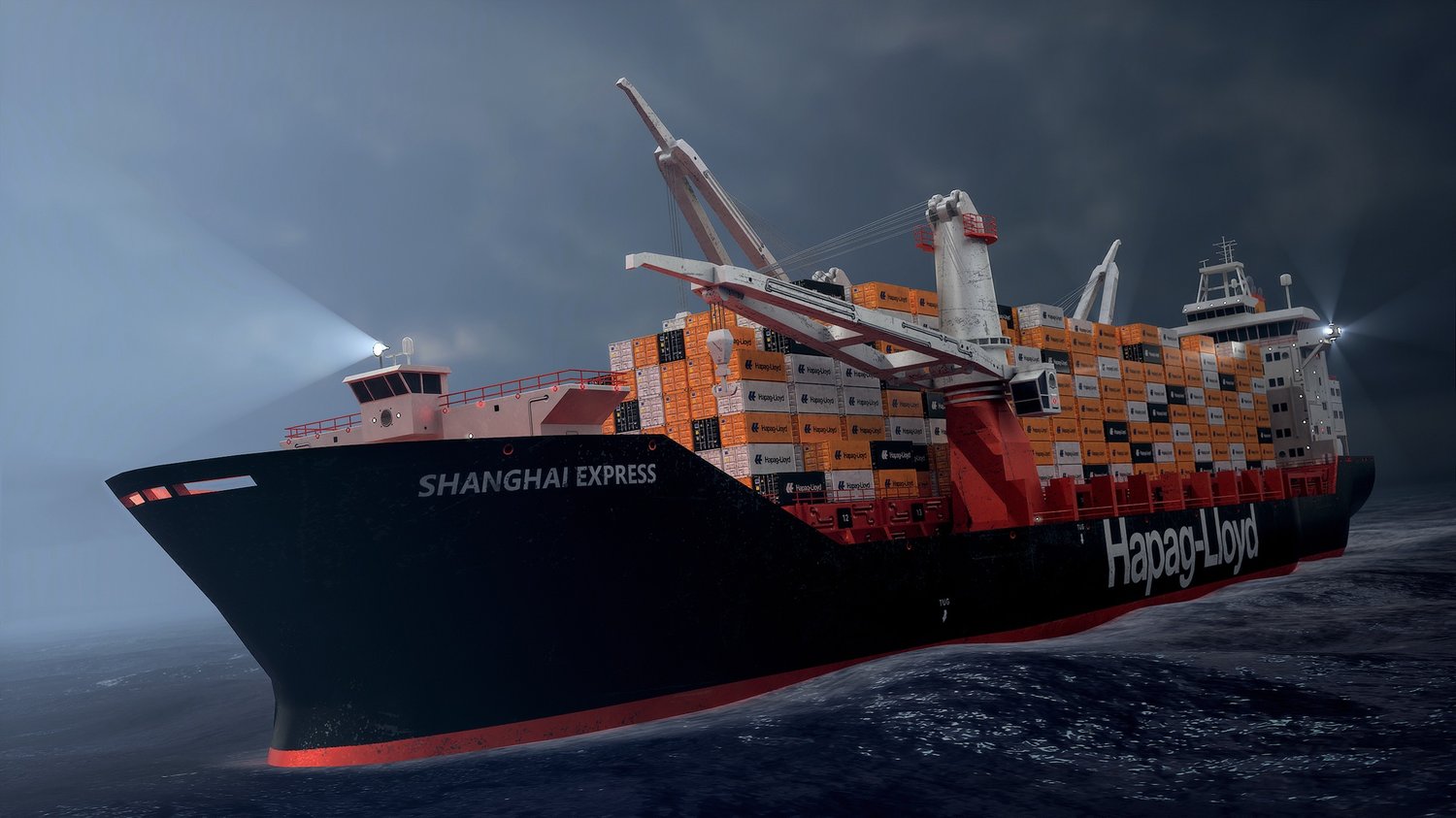www.3dgtx.com - Heavy Lift Cargo Ship 6 - Hapag-Lloyd - Lowpoly PBR - Image 8