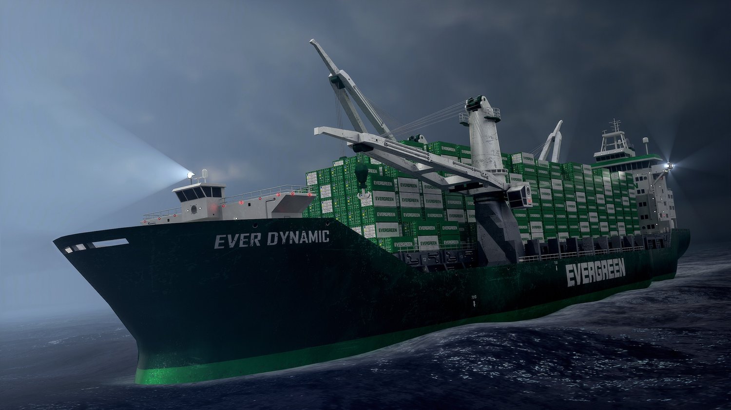 www.3dgtx.com - Heavy Lift Cargo Ship 10 - Evergreen - Lowpoly PBR - Image 8