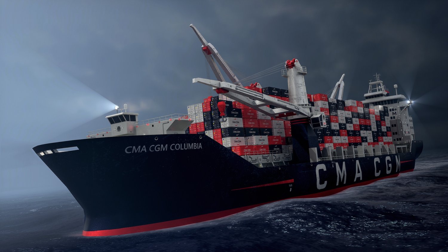 www.3dgtx.com - Heavy Lift Cargo Ship 12 - CMA CGM - Lowpoly PBR - Image 8