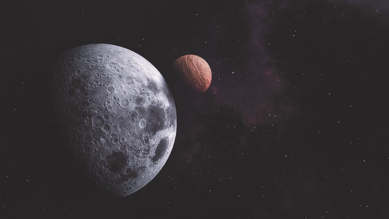 Two planets in space