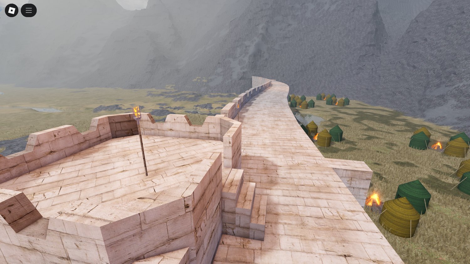 Large-scale castle map for Roblox gameplay
