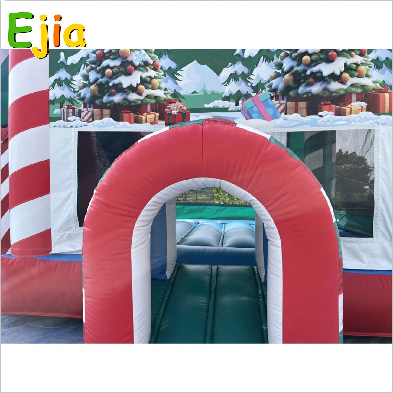 candy-cane-bouncy-castle-water-slide-holiday-party