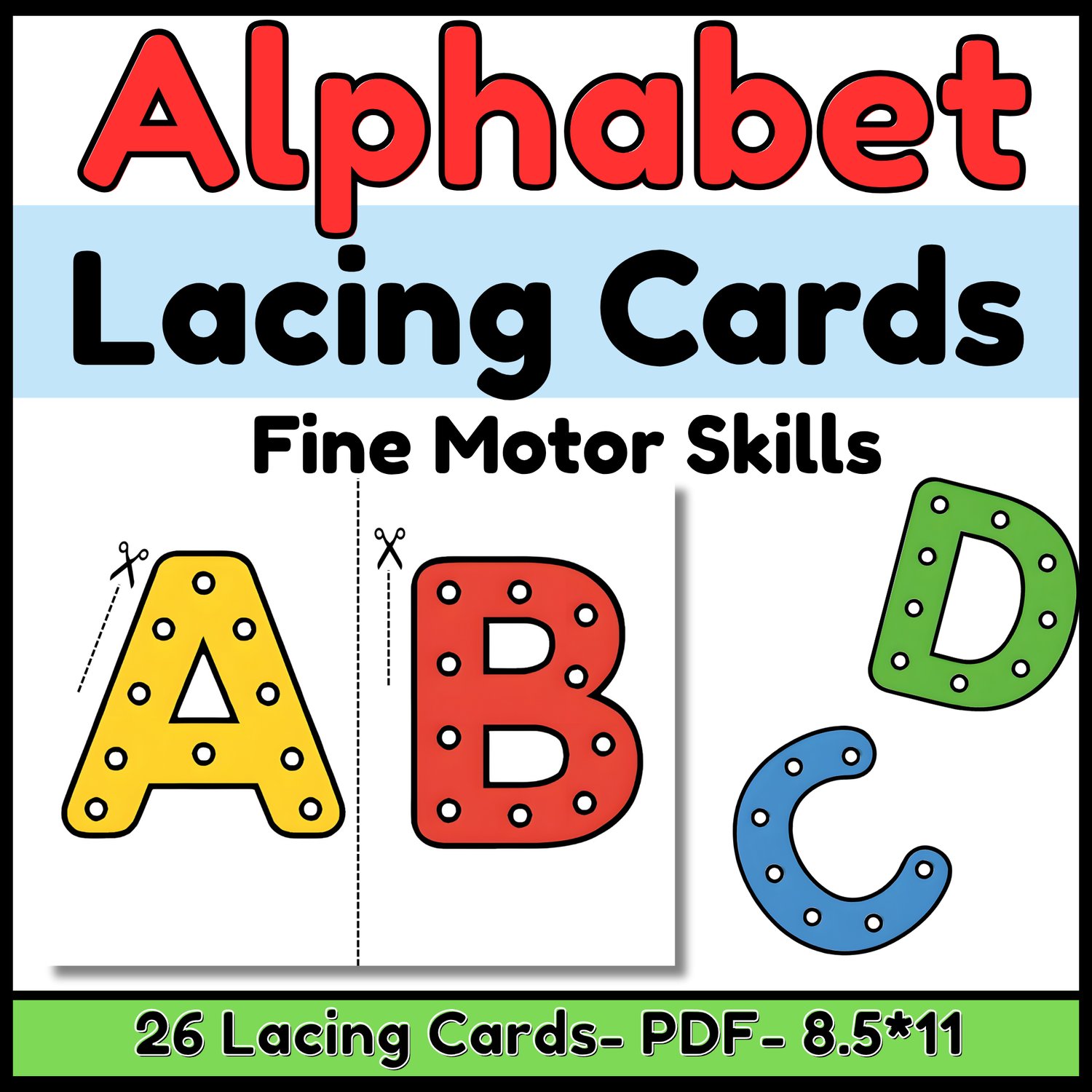Alphabet Lacing Cards