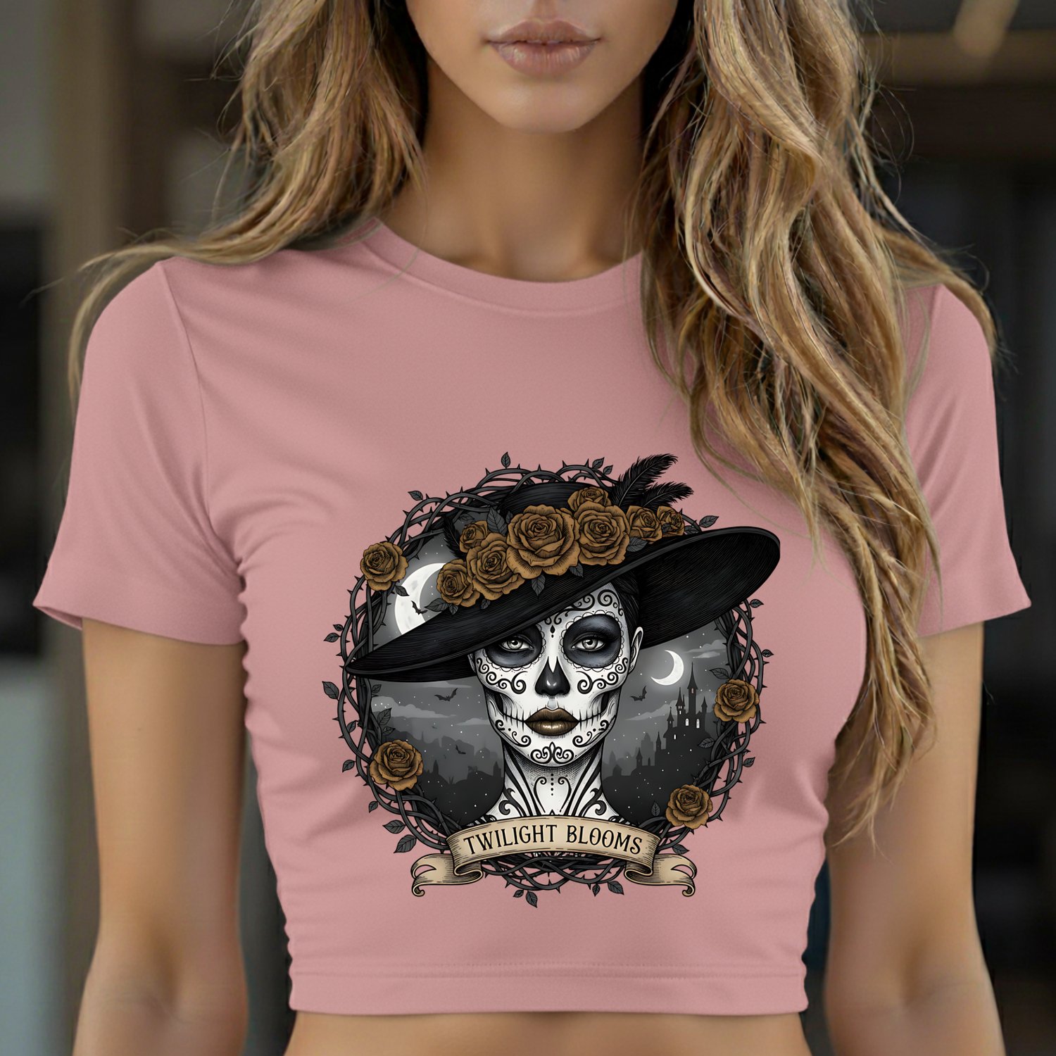 Catrina, Day of the Dead, Mexican Skull, Sublimation, Halloween PNG, SVG, Gothic Design, Sugar Skull, Dark Roses, Twilight Blooms, Catrina Clipart, Digital Art, Commercial Use, 300dpi, Transparent PNG, Death, Skull Art, Mexican Illustration, Elegant Catri