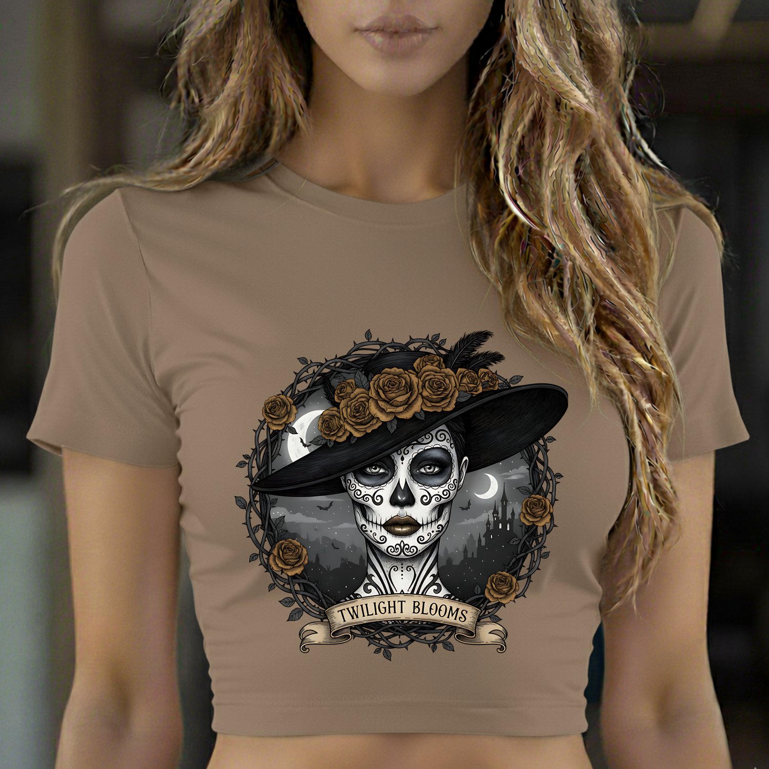 Catrina, Day of the Dead, Mexican Skull, Sublimation, Halloween PNG, SVG, Gothic Design, Sugar Skull, Dark Roses, Twilight Blooms, Catrina Clipart, Digital Art, Commercial Use, 300dpi, Transparent PNG, Death, Skull Art, Mexican Illustration, Elegant Catri