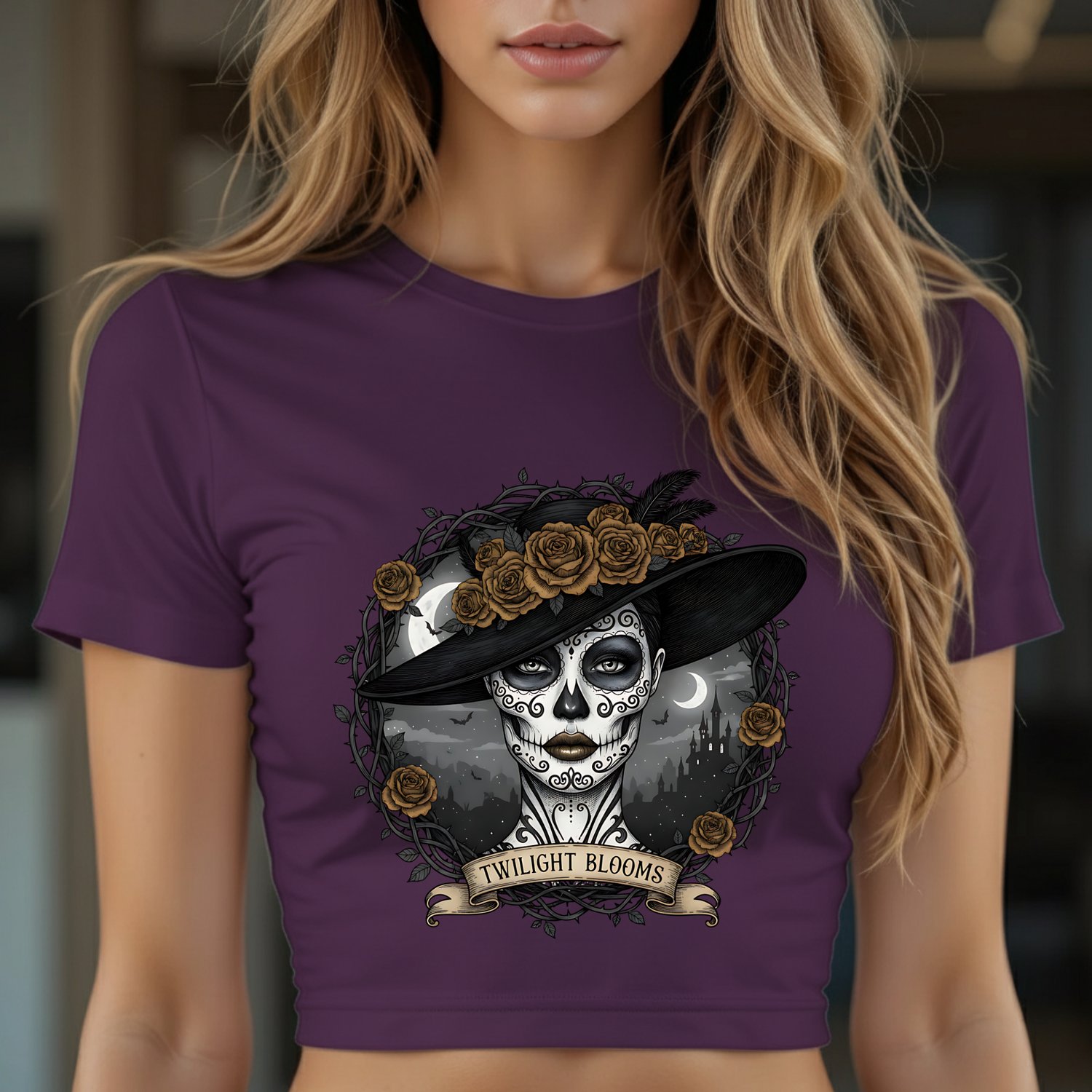 Catrina, Day of the Dead, Mexican Skull, Sublimation, Halloween PNG, SVG, Gothic Design, Sugar Skull, Dark Roses, Twilight Blooms, Catrina Clipart, Digital Art, Commercial Use, 300dpi, Transparent PNG, Death, Skull Art, Mexican Illustration, Elegant Catri