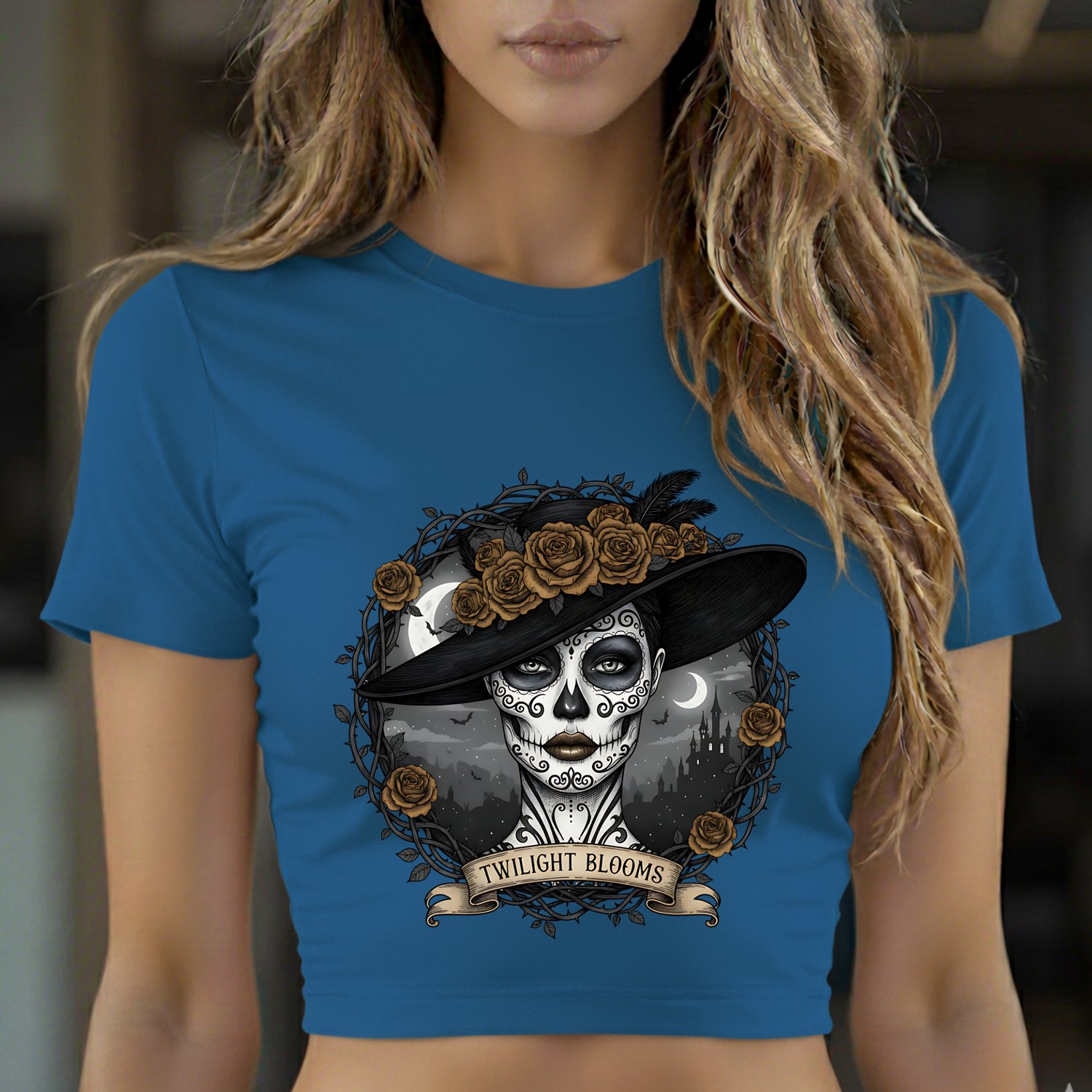 Catrina, Day of the Dead, Mexican Skull, Sublimation, Halloween PNG, SVG, Gothic Design, Sugar Skull, Dark Roses, Twilight Blooms, Catrina Clipart, Digital Art, Commercial Use, 300dpi, Transparent PNG, Death, Skull Art, Mexican Illustration, Elegant Catri