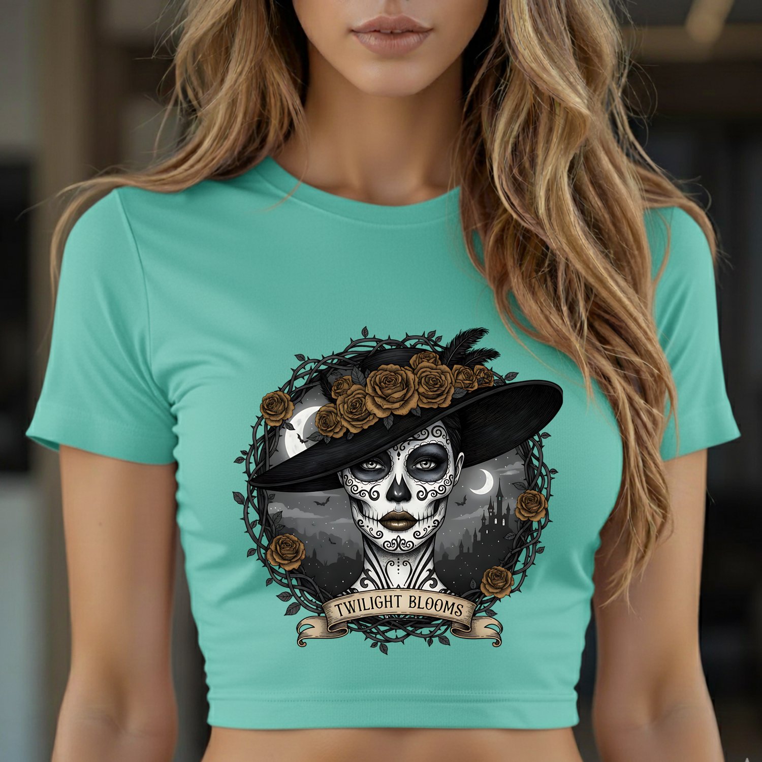 Catrina, Day of the Dead, Mexican Skull, Sublimation, Halloween PNG, SVG, Gothic Design, Sugar Skull, Dark Roses, Twilight Blooms, Catrina Clipart, Digital Art, Commercial Use, 300dpi, Transparent PNG, Death, Skull Art, Mexican Illustration, Elegant Catri