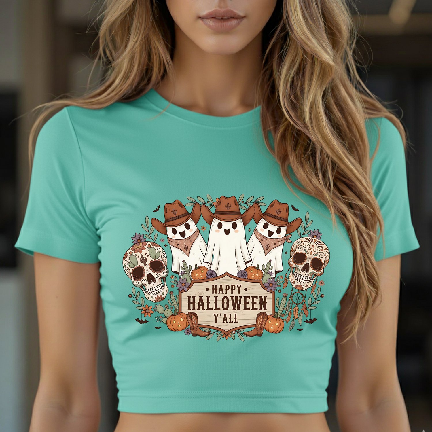 Cowboy Ghosts, Halloween Country, Western Sublimation, Cowboy PNG, Halloween SVG, Happy Halloween Y'all, Mexican Skull, Sugar Skull Clipart, Boots Design, Western Ghost, Commercial Use PNG, 300dpi File, Halloween Crafts, Country Crafting, Halloween T-Shir
