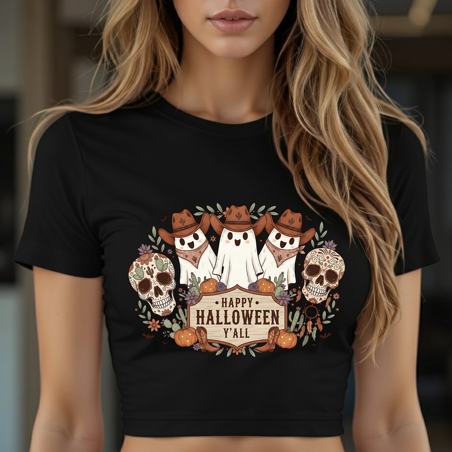 Cowboy Ghosts, Halloween Country, Western Sublimation, Cowboy PNG, Halloween SVG, Happy Halloween Y'all, Mexican Skull, Sugar Skull Clipart, Boots Design, Western Ghost, Commercial Use PNG, 300dpi File, Halloween Crafts, Country Crafting, Halloween T-Shir