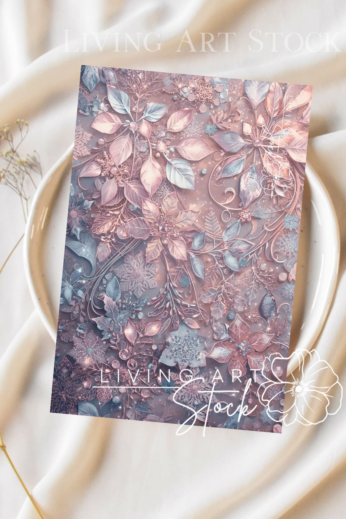 Crystal Floral Holiday Cards