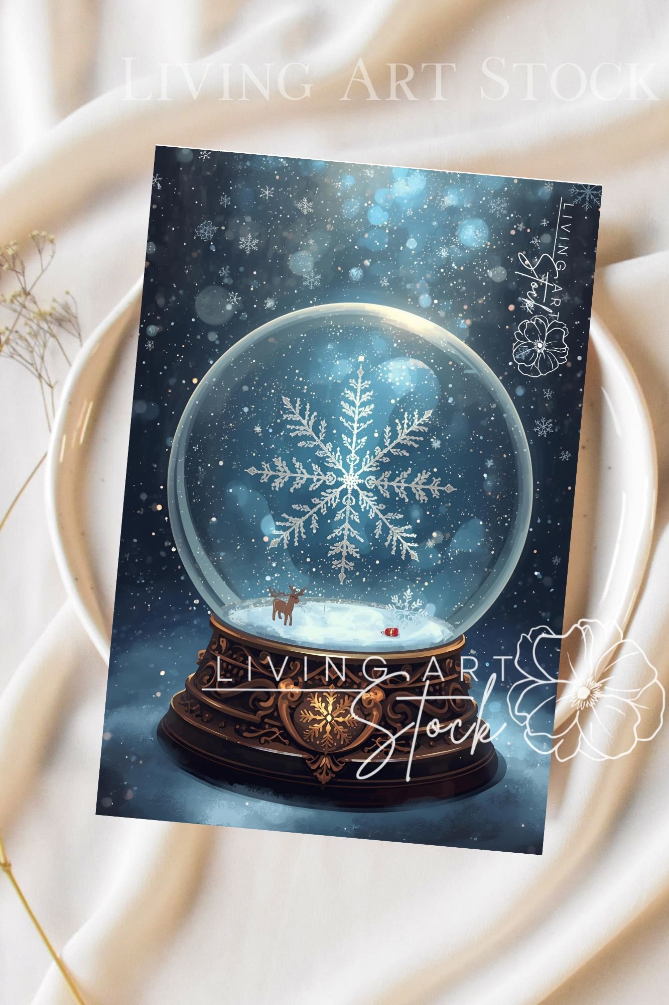 snowglobe Christmas card design
