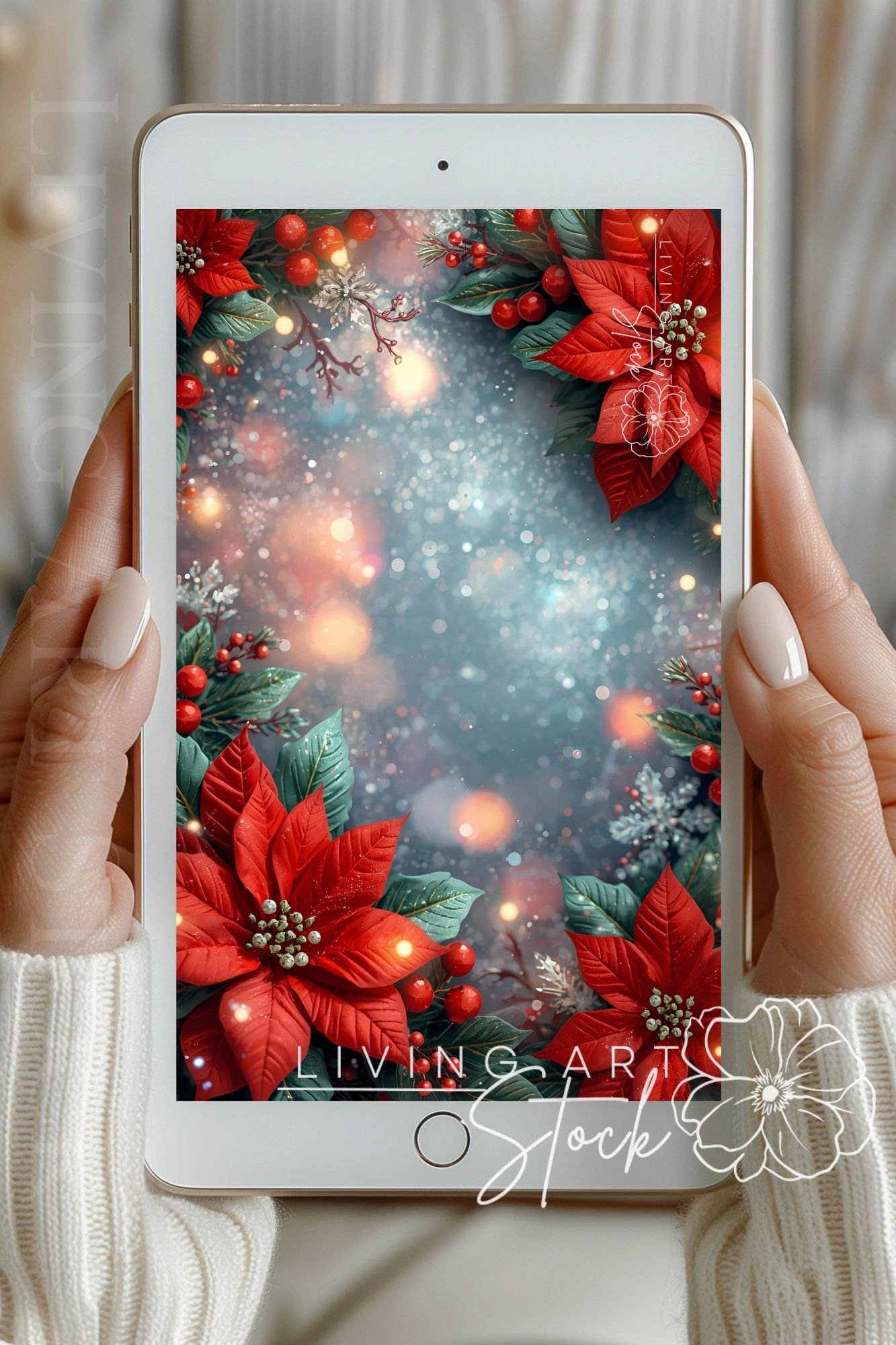 Christmas Poinsetta Wallpaper