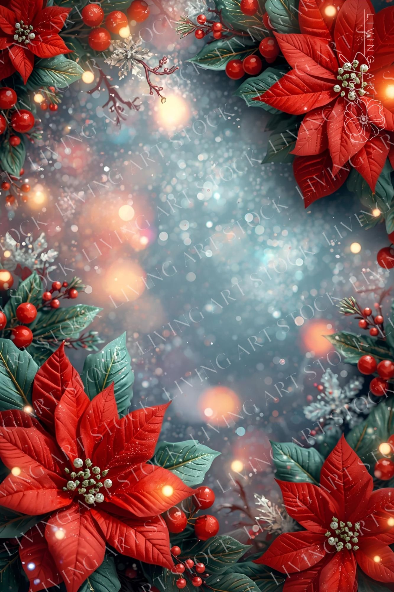 Christmas Poinsetta Borders