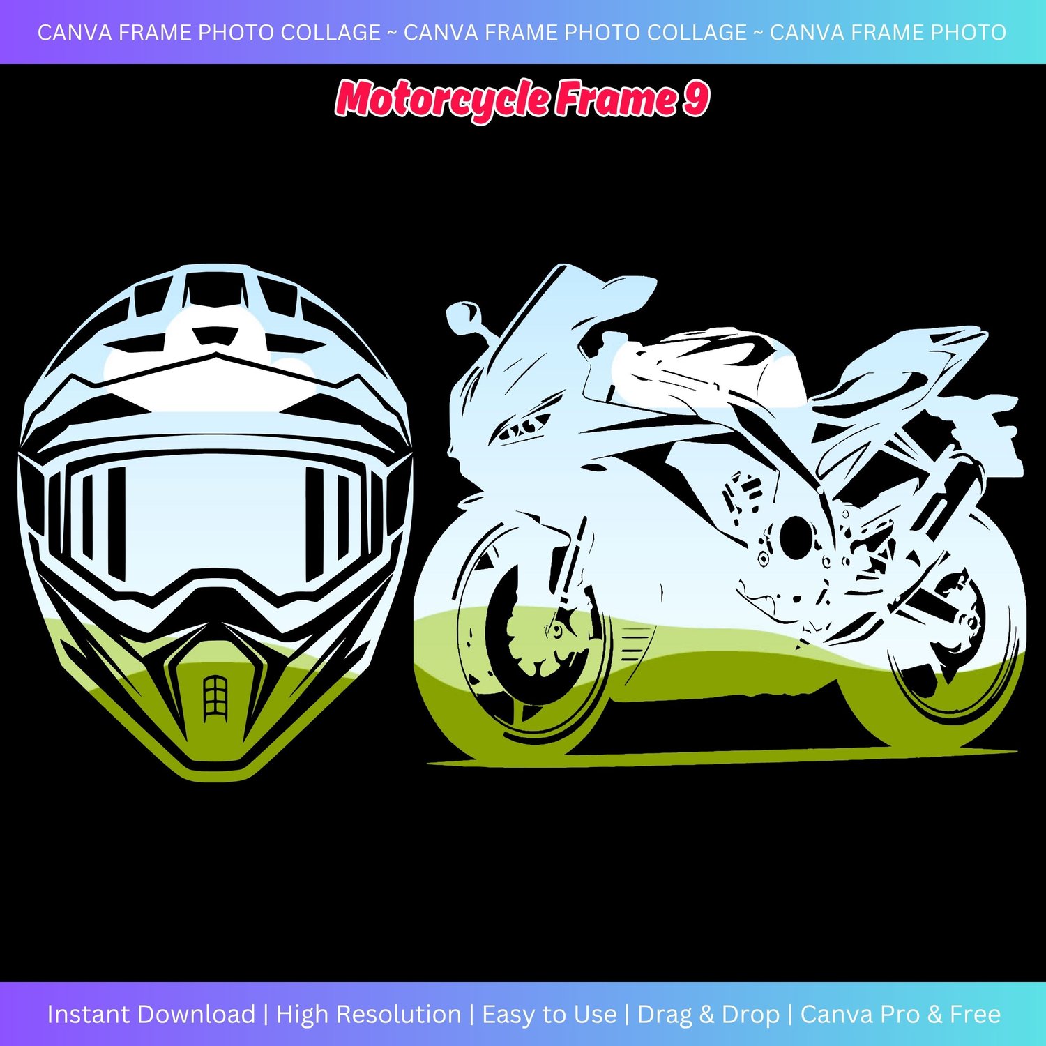 Canva Photo Collage - Motorcycle Frame