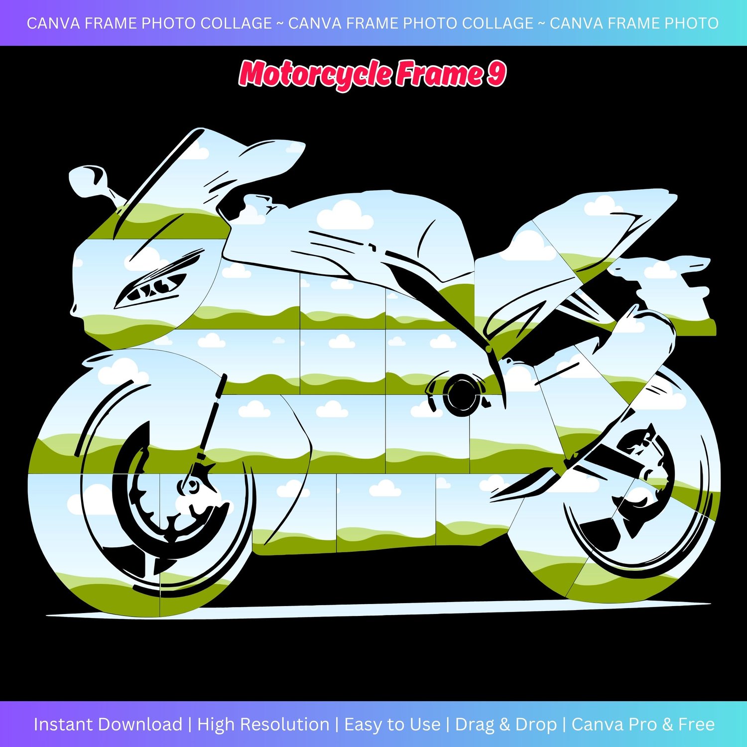Canva Photo Collage - Motorcycle Frame