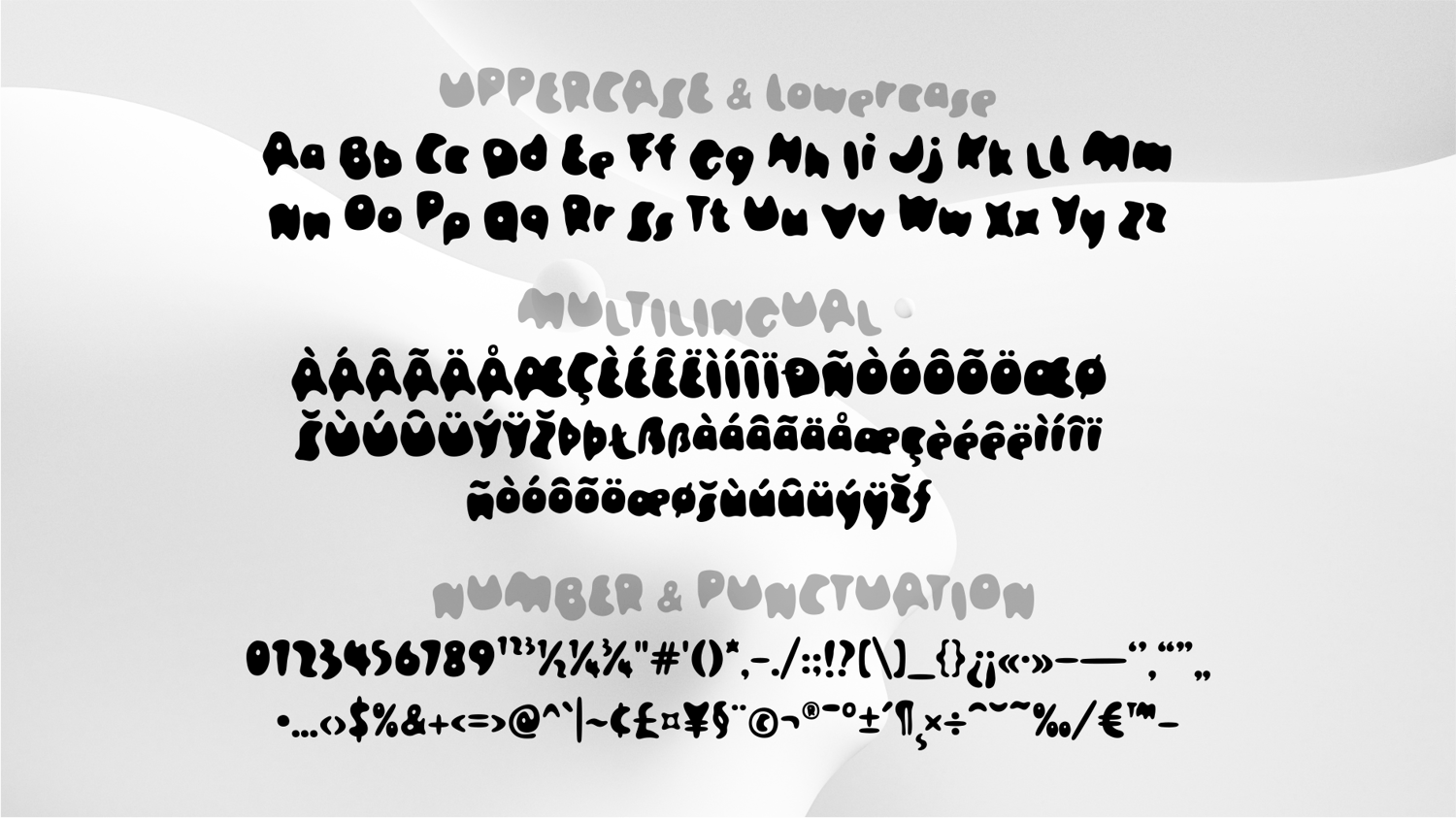 Uppercase, lowercase, multilingual, number and punctuation