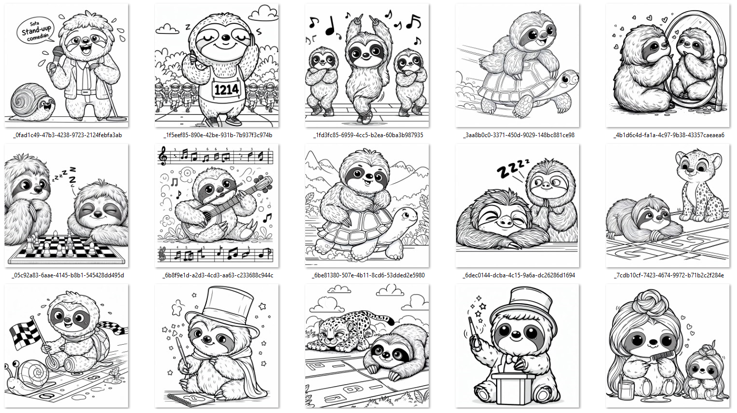 Sloth Coloring Pages for Kids