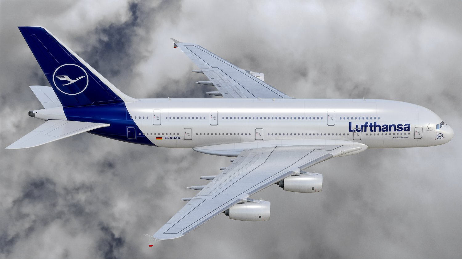 www.3dgtx.com - Animated Airbus A380-800 Airliner 1 - Lufthansa - Highpoly - Image 3