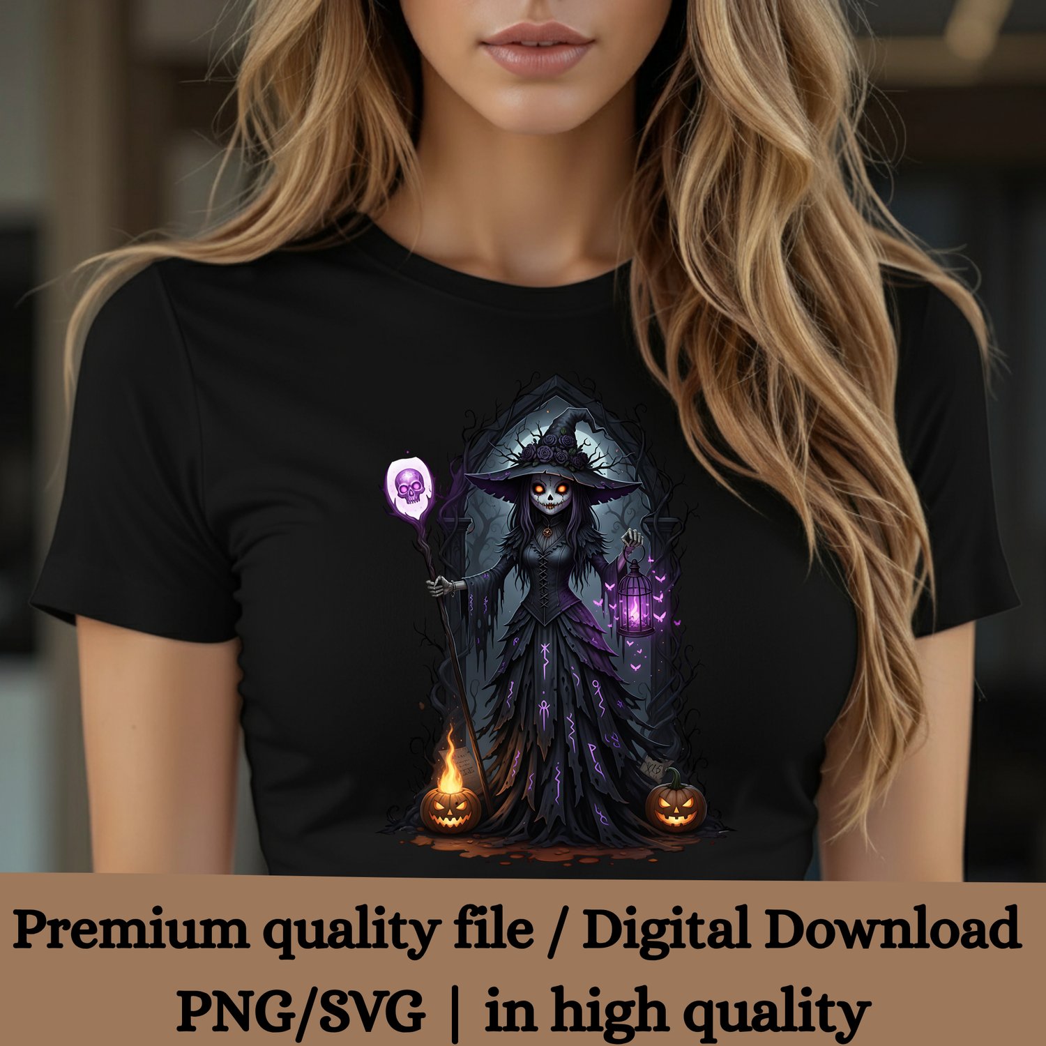 Dark witch Halloween, gothic witch png, Halloween design SVG, dark digital art, sublimation png, esoteric clipart, witch with pumpkins, craft design, gothic illustration, commercial digital art, high resolution SVG file, transparent png 300 dpi, mystical