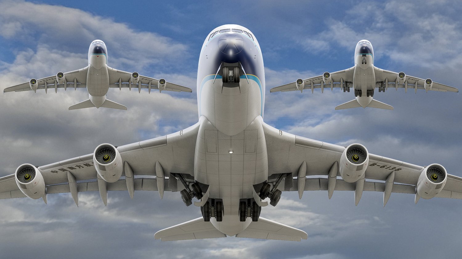 www.3dgtx.com - Animated Airbus A380-800 Airliner 4 - China Southern Airlines - Highpoly - Image 1