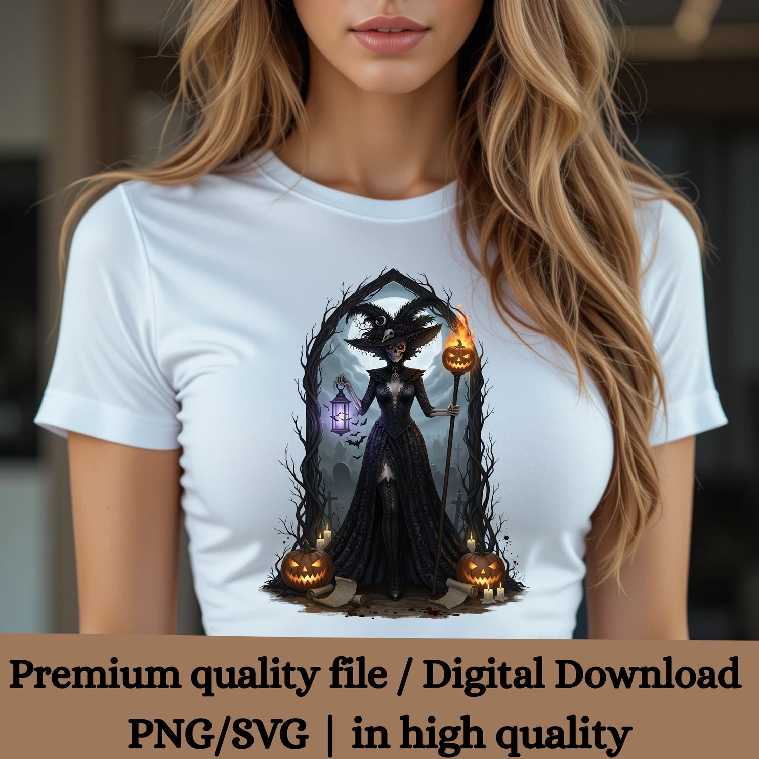 Gothic witch Halloween, elegant witch png, gothic design SVG, Halloween digital art, sublimation png, witch with pumpkins, digital dark design, gothic clipart, craft design, high resolution SVG file, transparent png 300 dpi, commercial mystic art, Hallowe