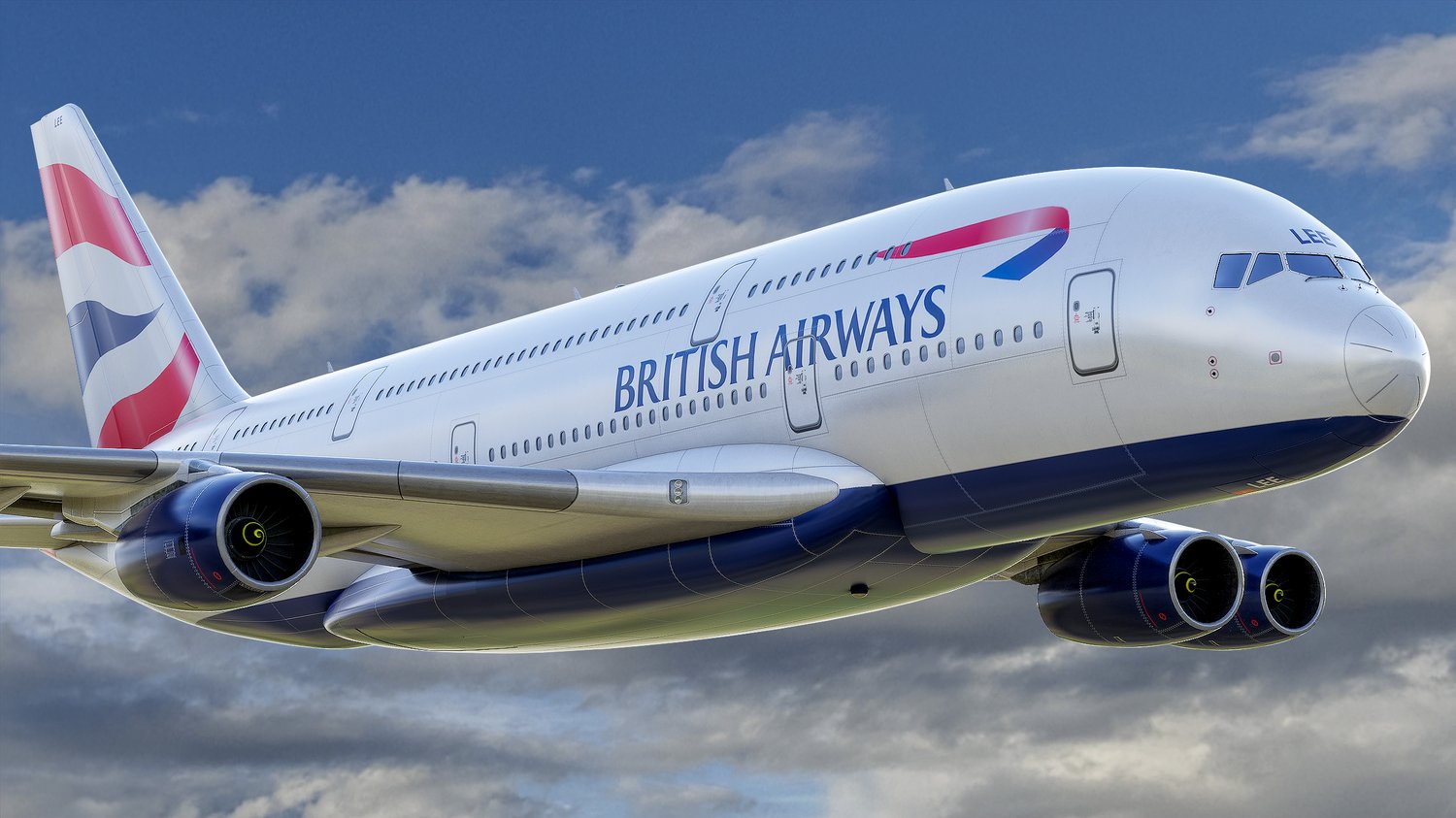 www.3dgtx.com - Animated Airbus A380-800 Airliner 5 - British Airways - Highpoly - Image 8