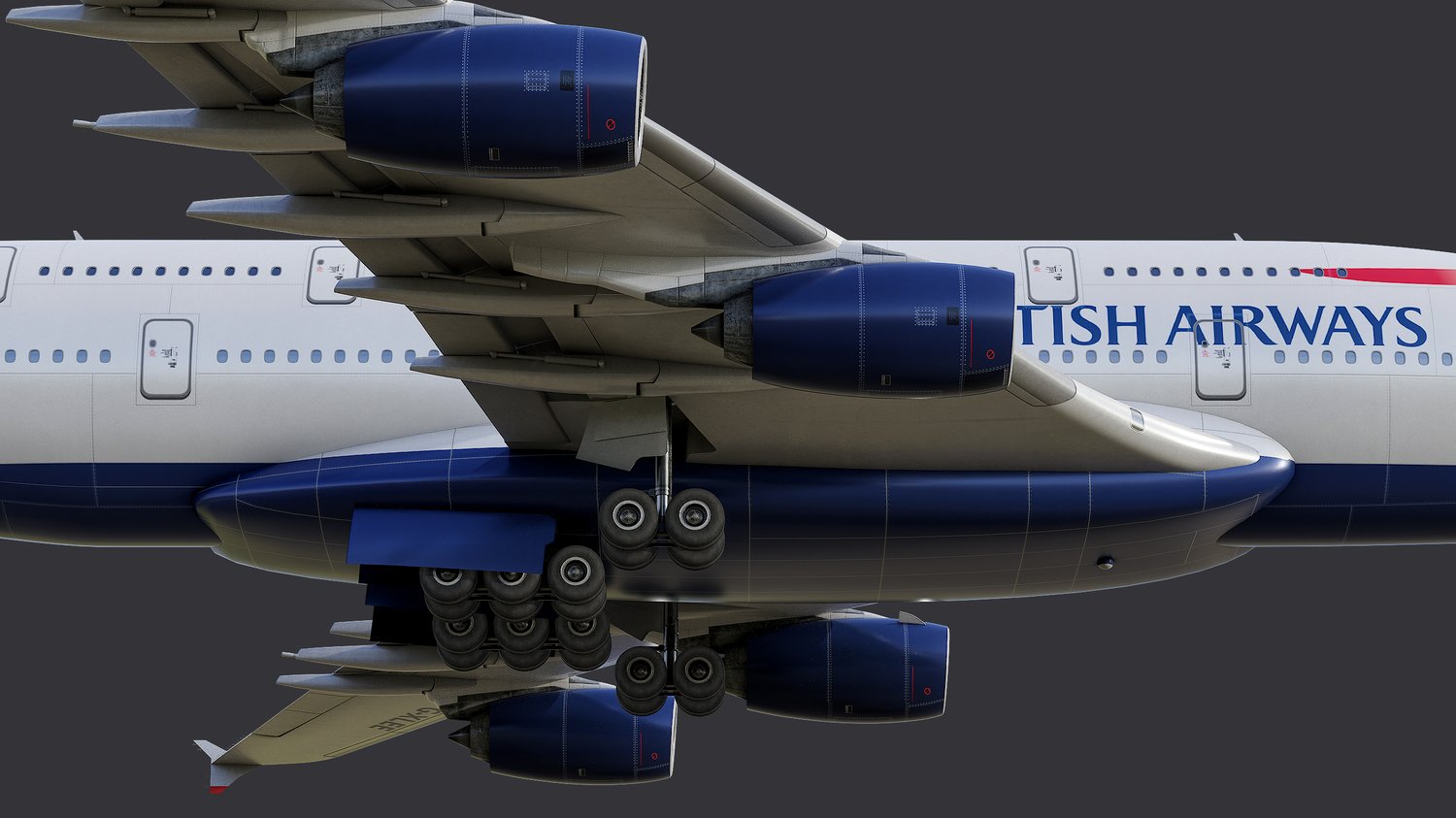 www.3dgtx.com - Animated Airbus A380-800 Airliner 5 - British Airways - Highpoly - Image 6