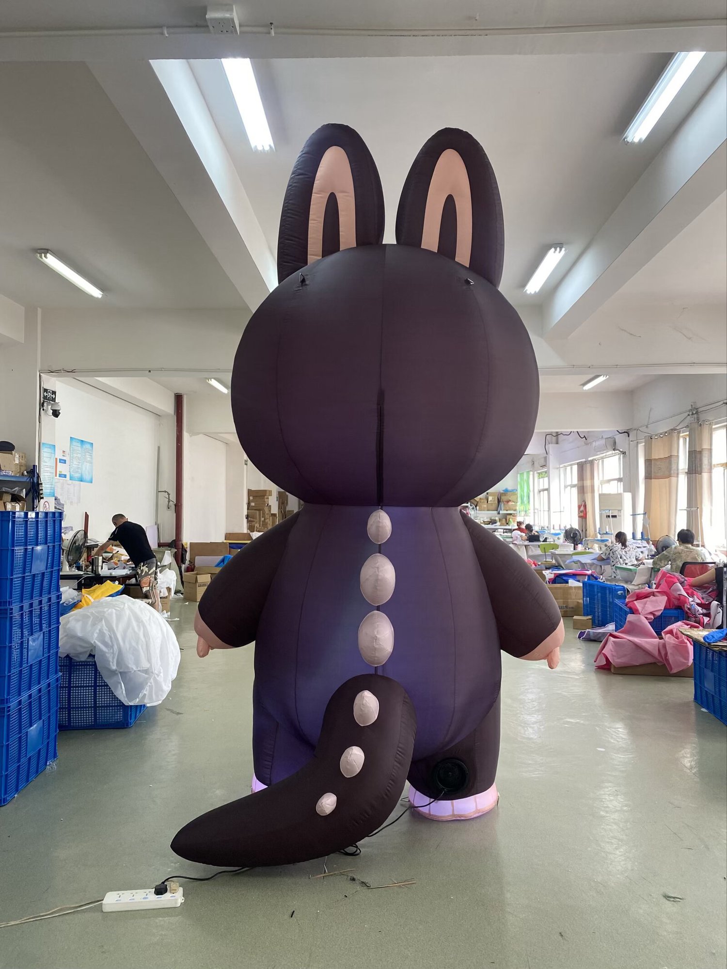 Labubu like inflatable glowing with multi-color LEDs for night events