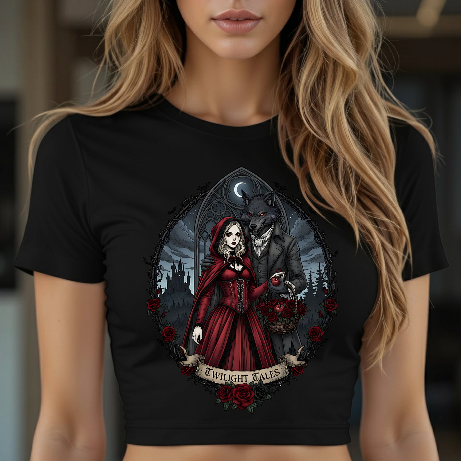Little Red Riding Hood, Werewolf, Gothic Wolf, Dark Romance, Twilight Tales, Halloween PNG, SVG, Sublimation, Dark Fantasy, Fairy Tales, Commercial Use, 300dpi, Transparent PNG, Beast, Gothic, Rose Clipart, Crafts, Halloween,