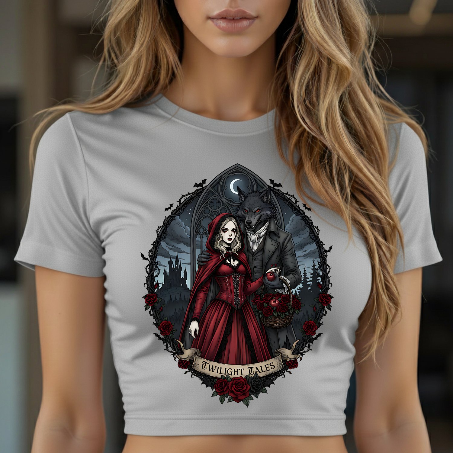 Little Red Riding Hood, Werewolf, Gothic Wolf, Dark Romance, Twilight Tales, Halloween PNG, SVG, Sublimation, Dark Fantasy, Fairy Tales, Commercial Use, 300dpi, Transparent PNG, Beast, Gothic, Rose Clipart, Crafts, Halloween,