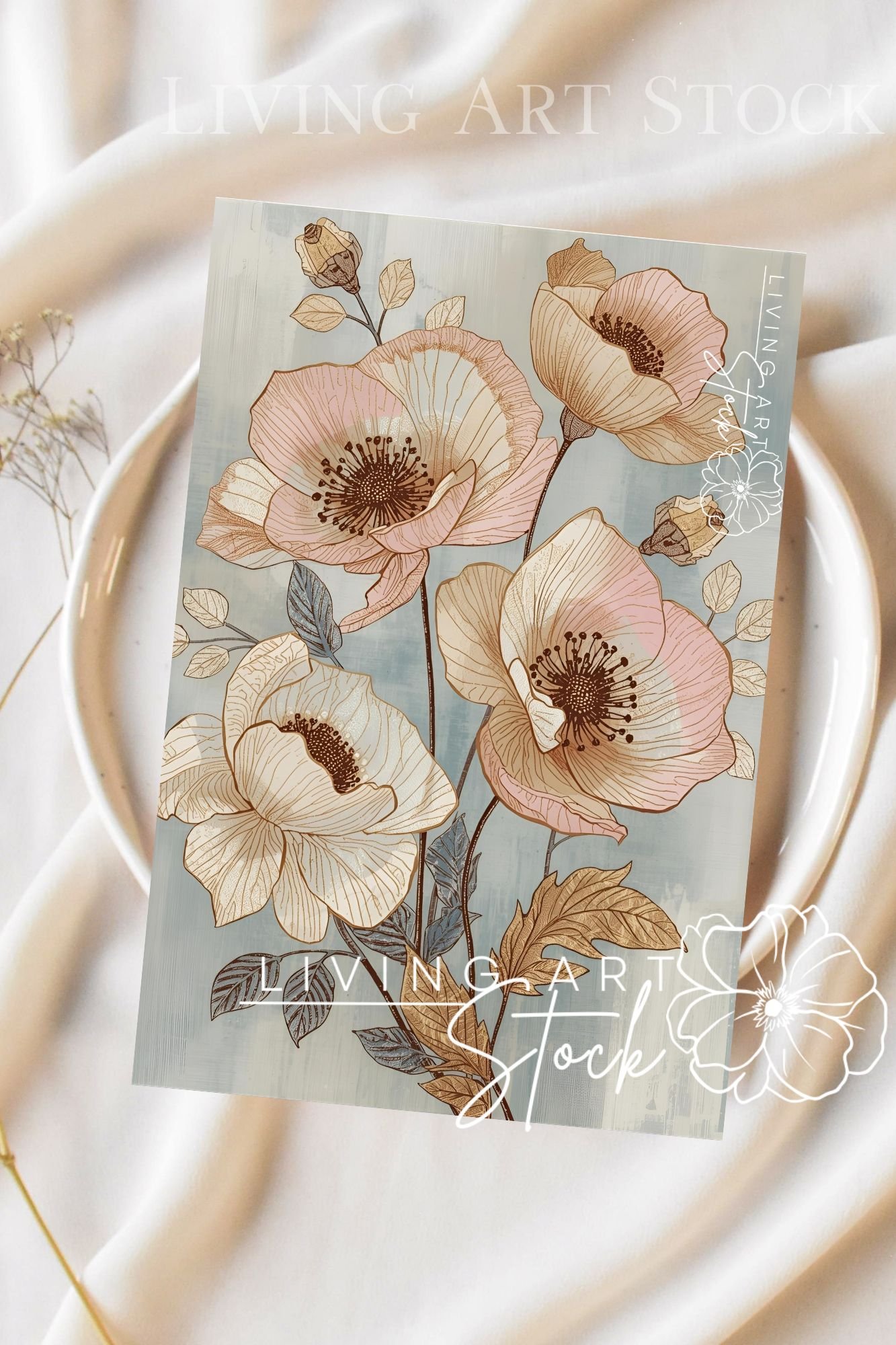 Poppy Flower Greeting Card Design