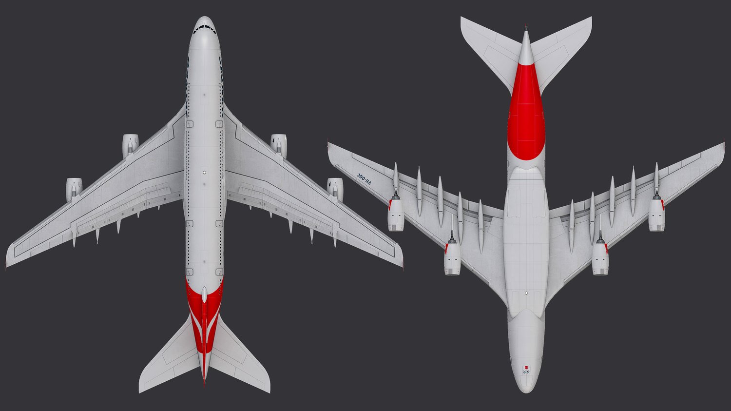 www.3dgtx.com - Animated Airbus A380-800 Airliner 7 - Qantas Airways - Highpoly - Image 2