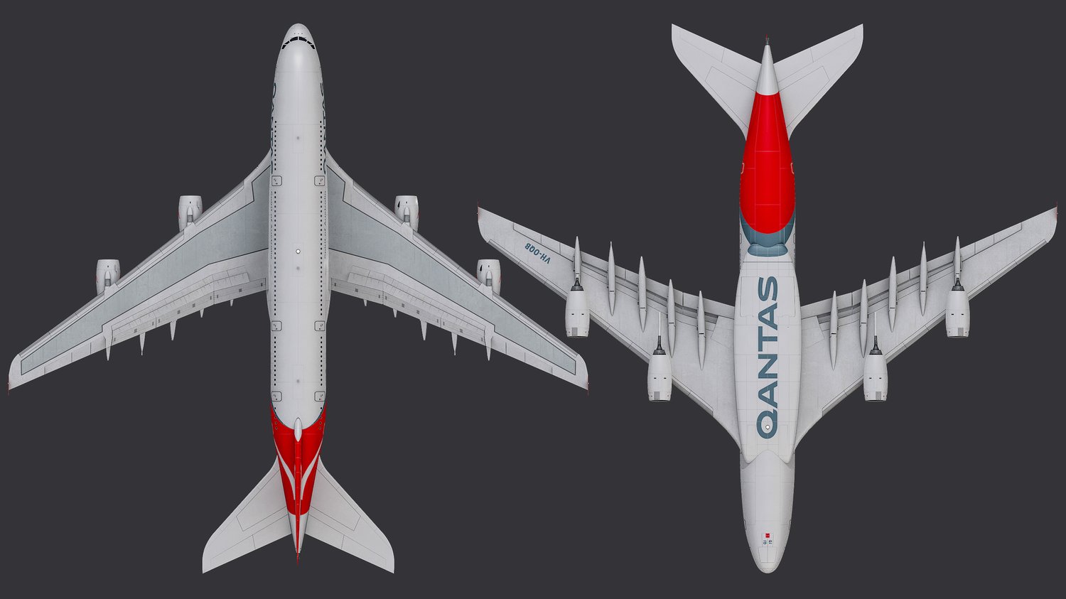 www.3dgtx.com - Animated Airbus A380-800 Airliner 8 - Qantas Airways - Highpoly - Image 2
