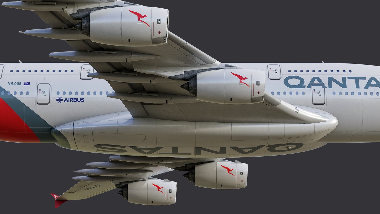www.3dgtx.com - Animated Airbus A380-800 Airliner 8 - Qantas Airways - Highpoly - Image 5