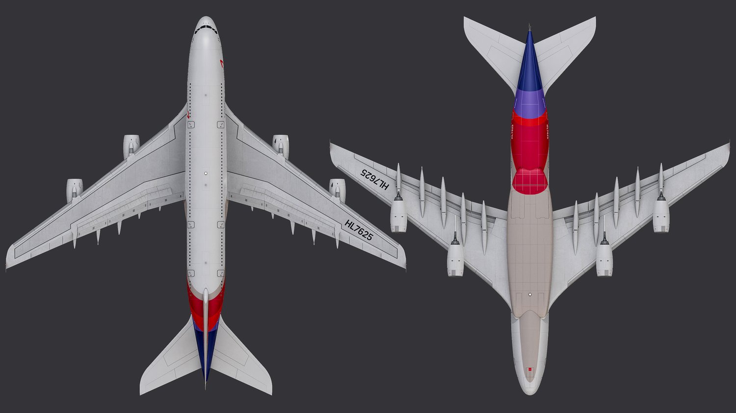 www.3dgtx.com - Animated Airbus A380-800 Airliner 9 - Asiana Airlines - Highpoly - Image 2