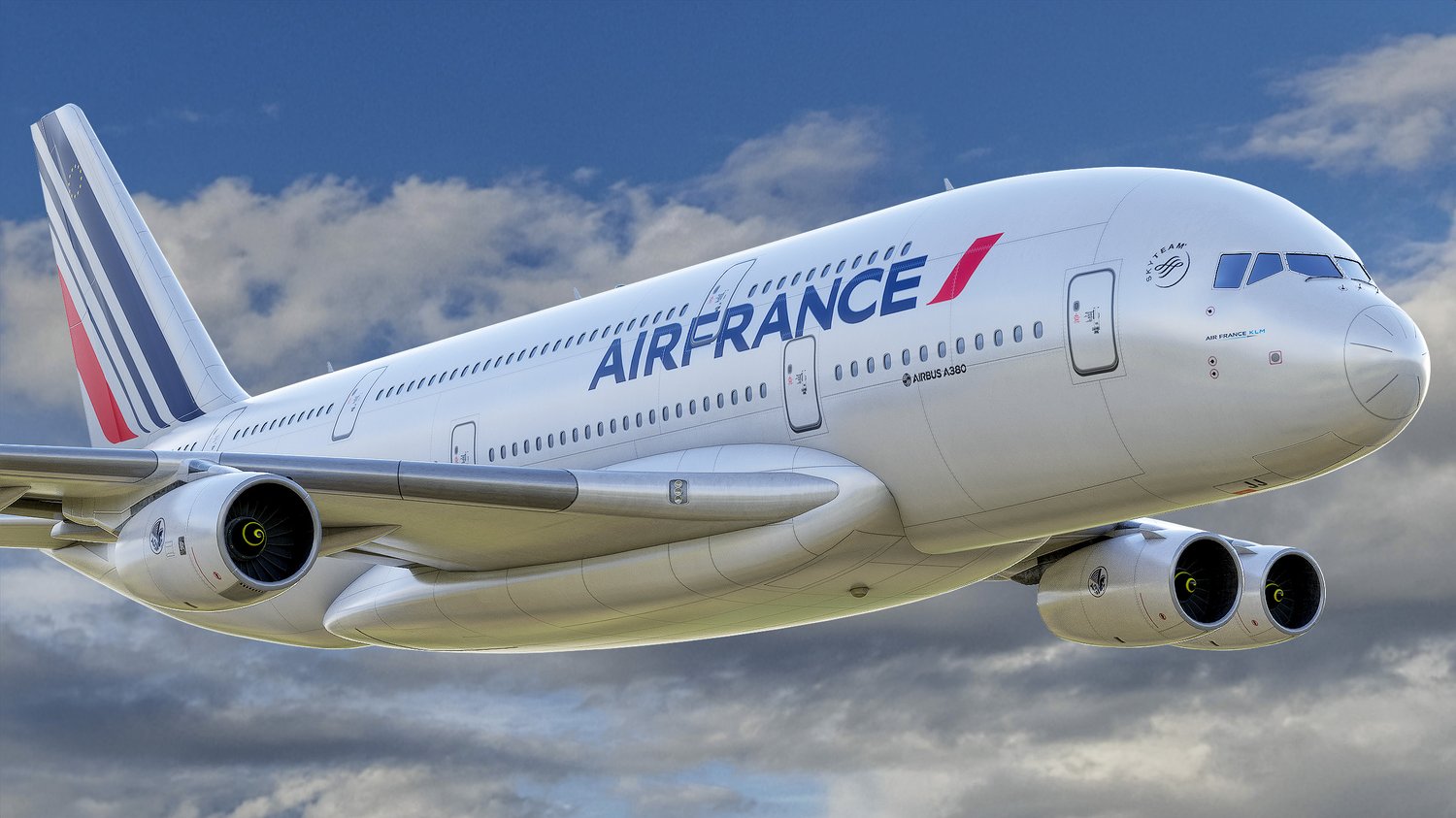 www.3dgtx.com - Animated Airbus A380-800 Airliner 10 - Air France - Highpoly - Image 8