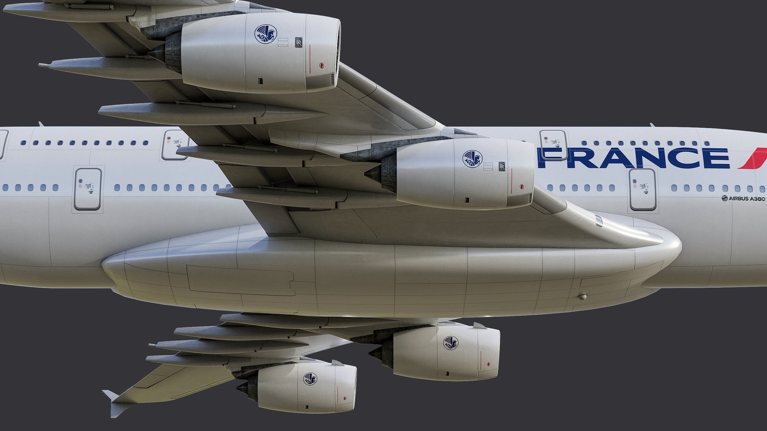 www.3dgtx.com - Animated Airbus A380-800 Airliner 10 - Air France - Highpoly - Image 5