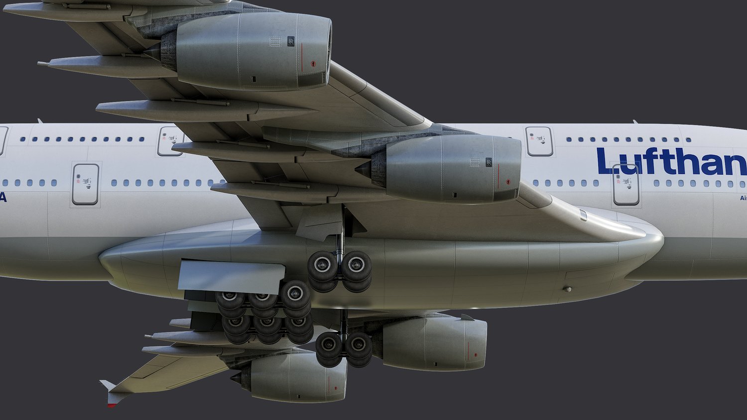 www.3dgtx.com - Animated Airbus A380-800 Airliner 11 - Lufthansa - Highpoly - Image 6