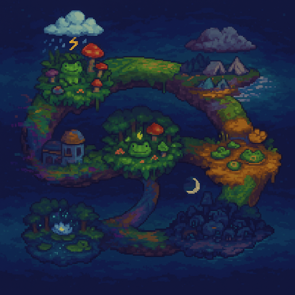 Pixel art image of the Verdant Circuit world.